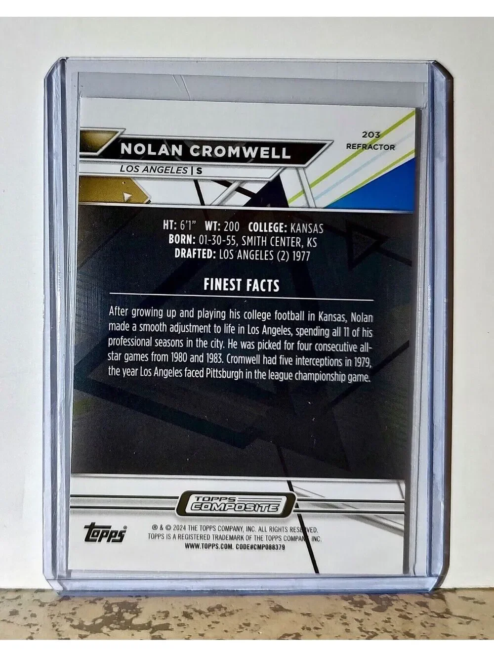 Nolan Cromwell 2023 Topps Finest Refractor NFL #203 Card Los Angeles Raiders